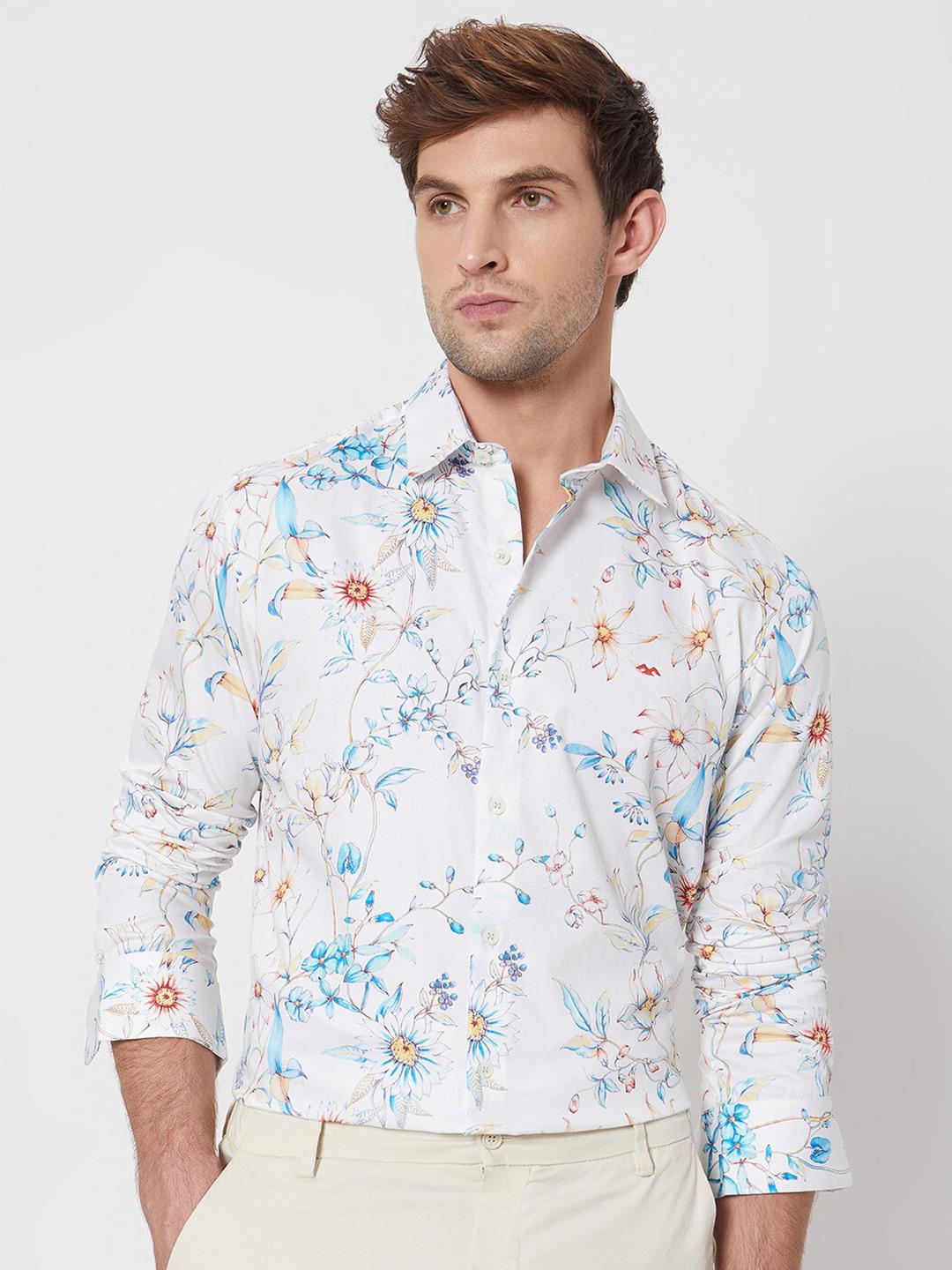 Men's Multi Standard Slim Fit Floral Printed Cotton Casual Shirt