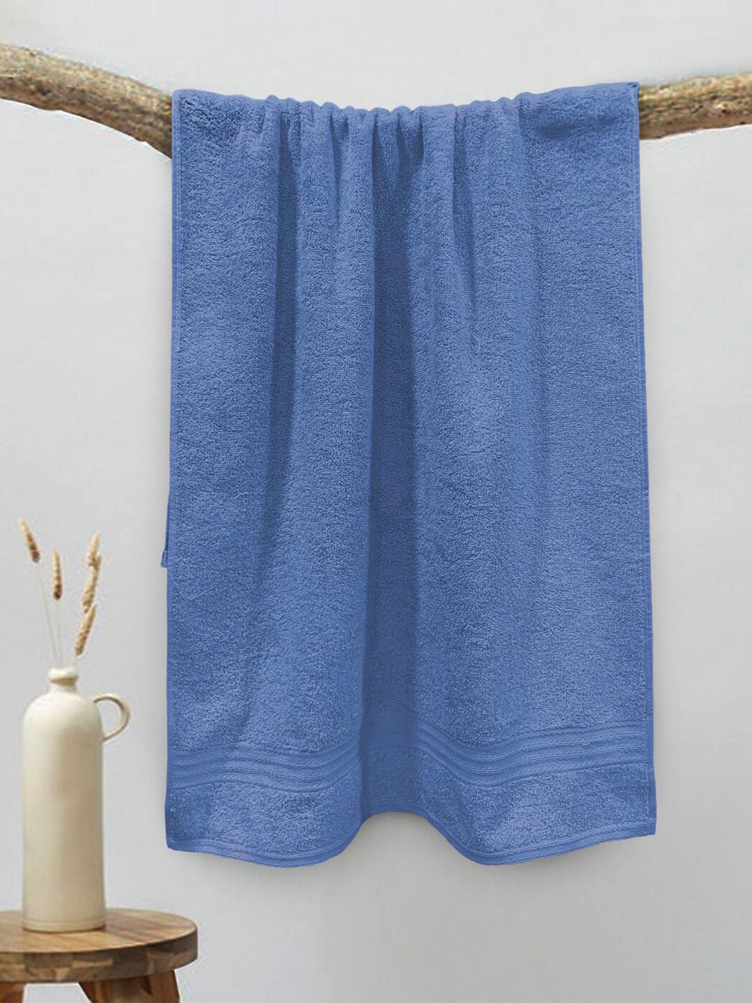Buy Aura Blue 500 GSM Cotton Bath Towels - - Home for Unisex