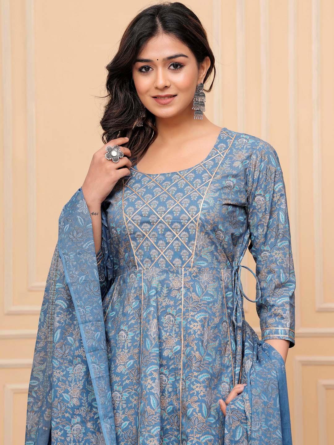 V-Neck Gotta Patti A-Line Kurta