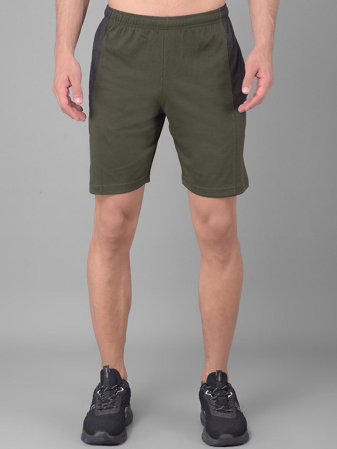 Buy Dollar Solid Bermuda Shorts With Contrast Cut And Sew Panel With Net Folding - - Apparel for Men