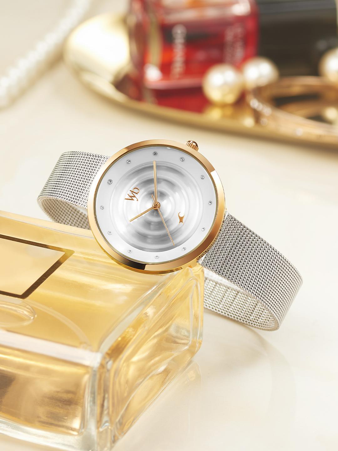 Buy Fastrack Vyb Manifester Women Stainless Steel Bracelet Style Straps Analogue Watch FV60006KM02W - - Accessories for Women