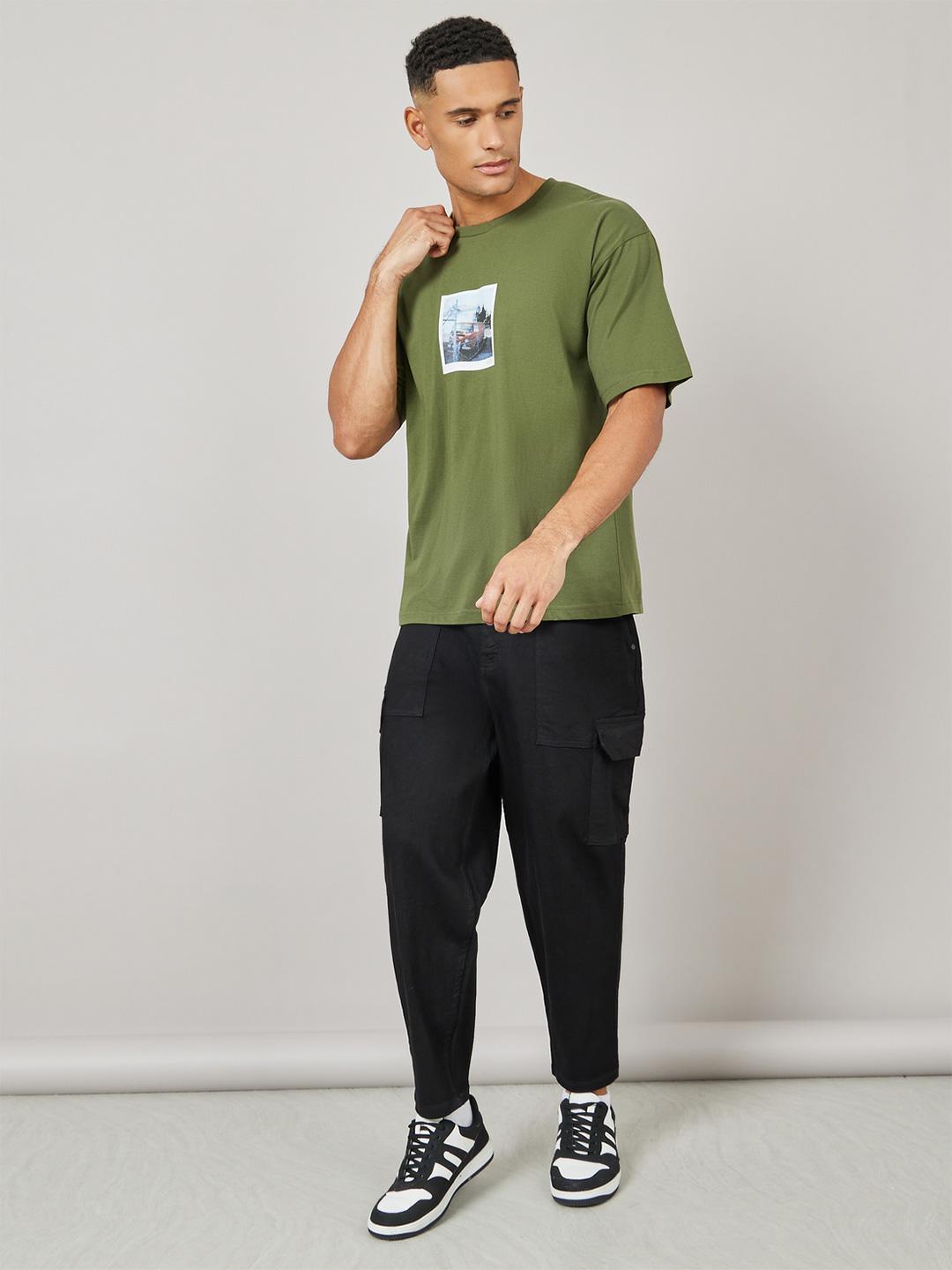 Styli Men Balloon Fit Light Wash Cargo Jeans
