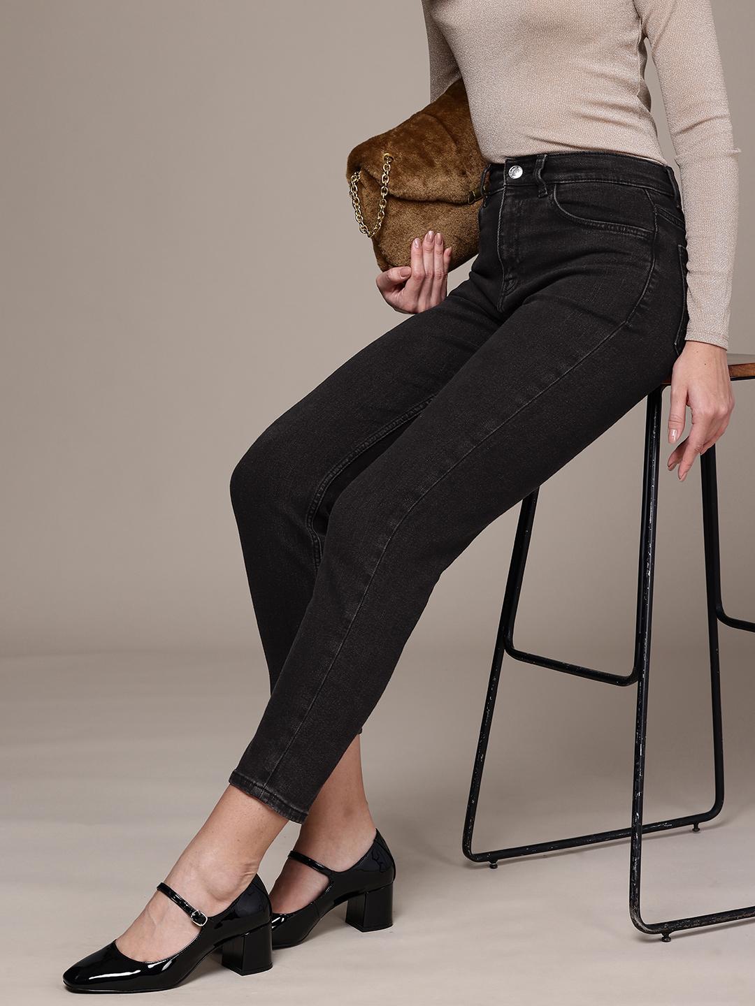 MANGO Women High-Rise New Mom Fit Light Fade Stretchable Jeans