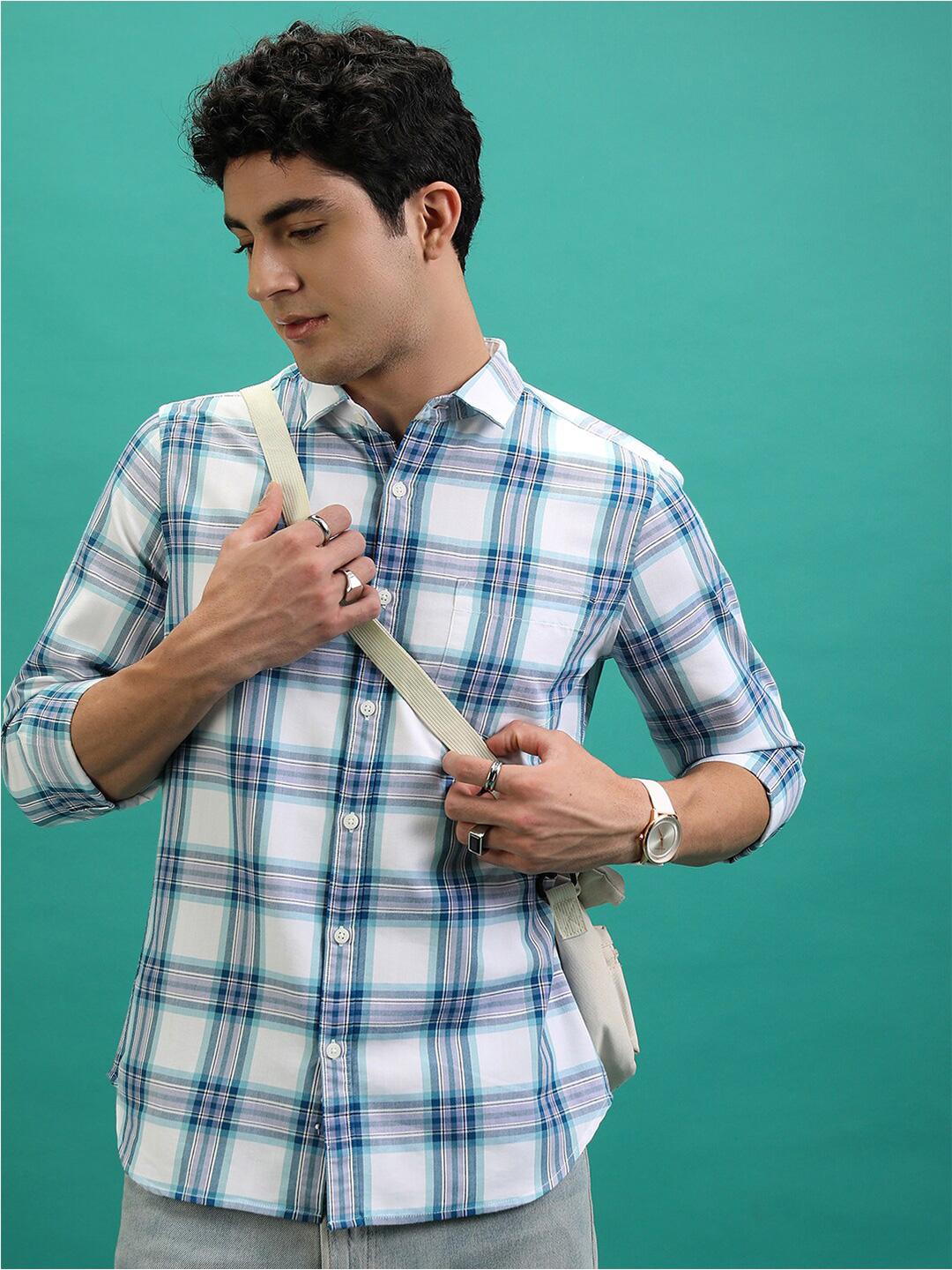 Highlander Men Checked Slim Fit Shirt