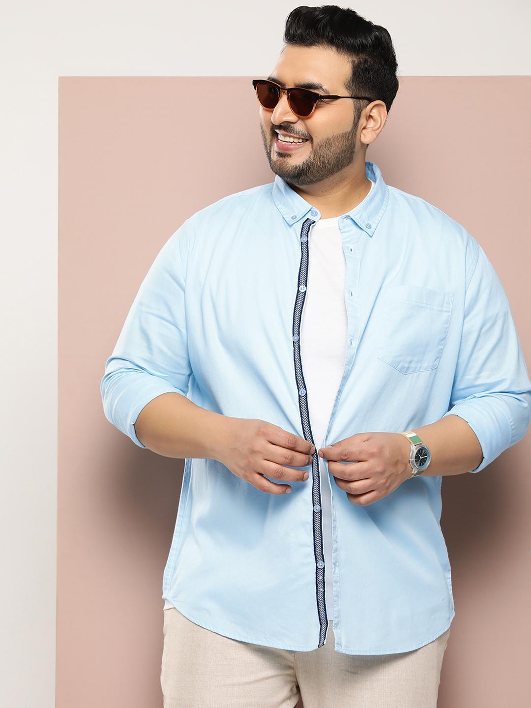 Sztori Men Plus Size Solid Casual Shirt
