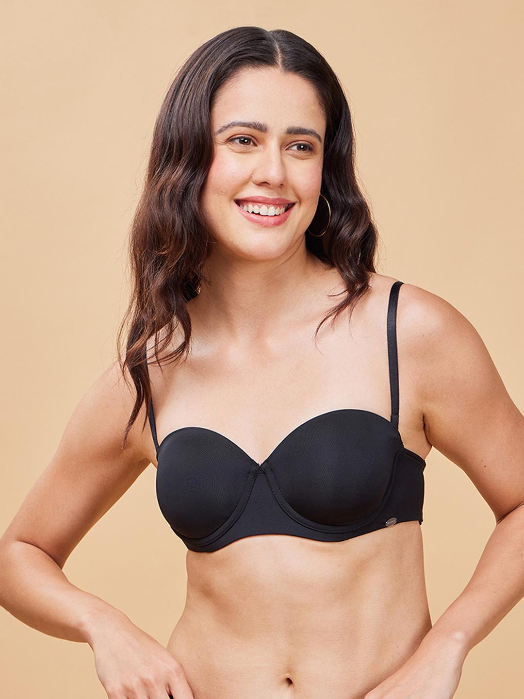 Buy Enamor Padded Wired Full Coverage Transparent Back With Detachable Straps T Shirt Bra - - Apparel for Women