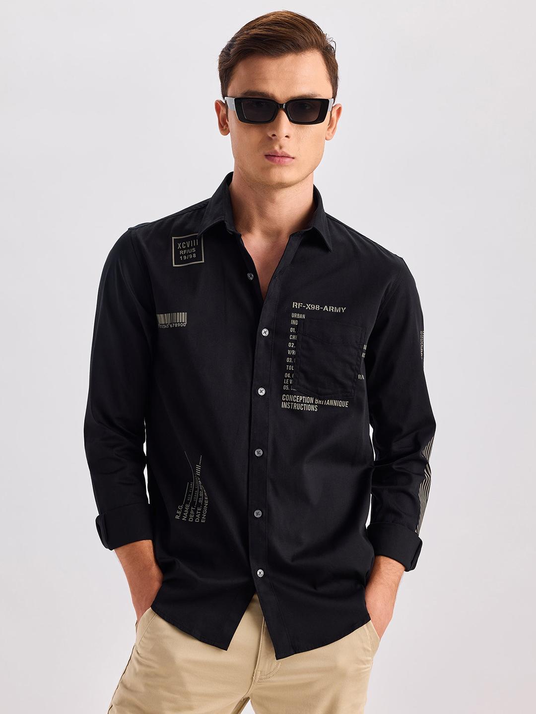Red Flame Men Opaque Casual Shirt
