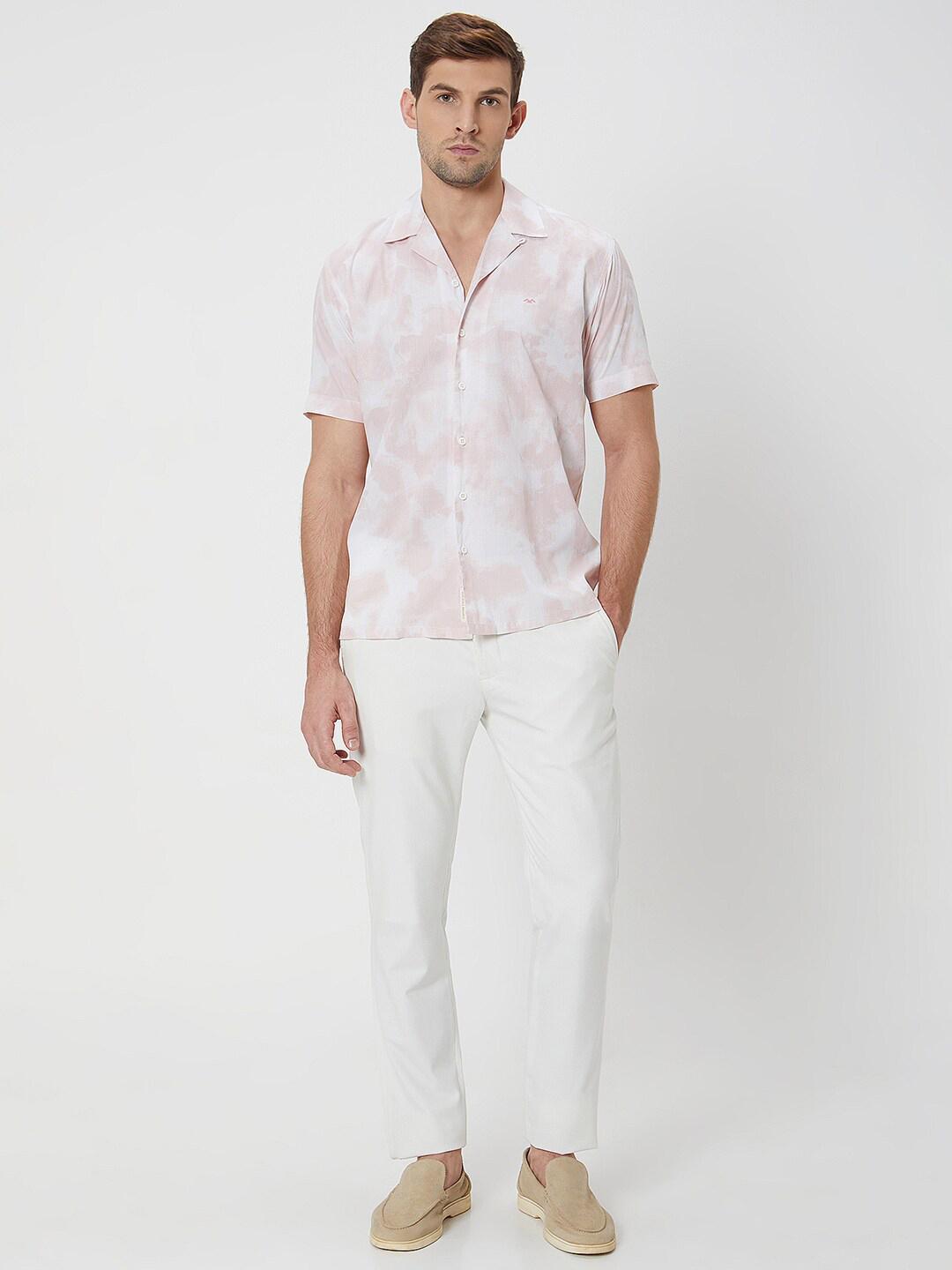 Mufti ss-24 Relaxed Fit Cuban Collar Cotton Shirt - Image 1