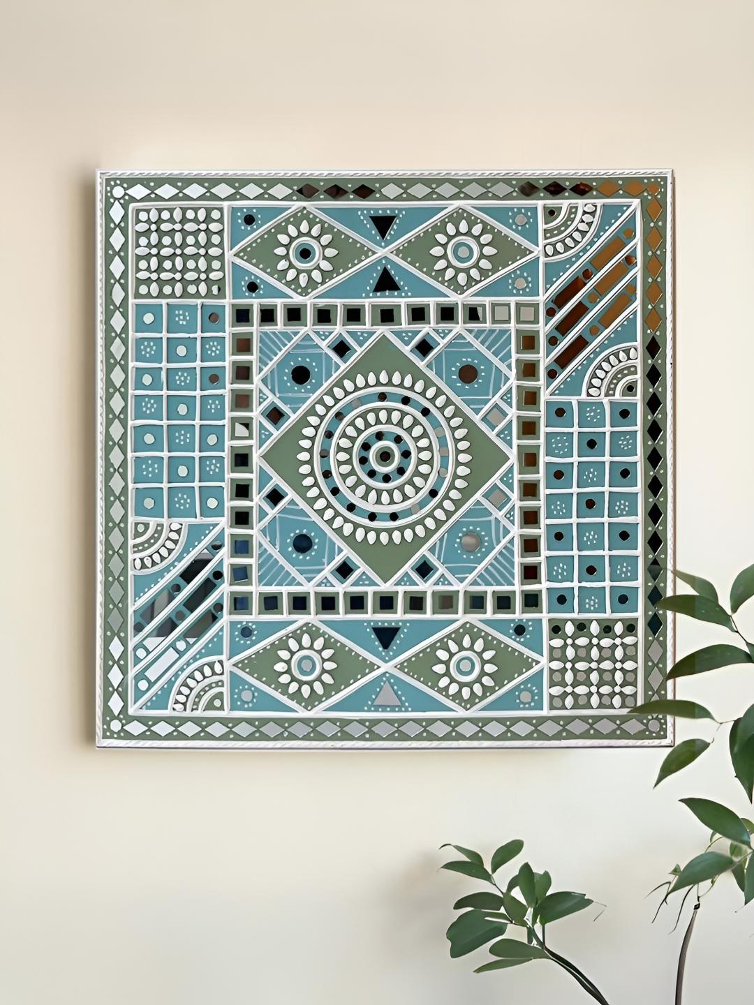Buy Peepul Tree Ocean Blue Sparkles Clay Matte Hanging Hall Wall Hangings 18In - - Home for Unisex