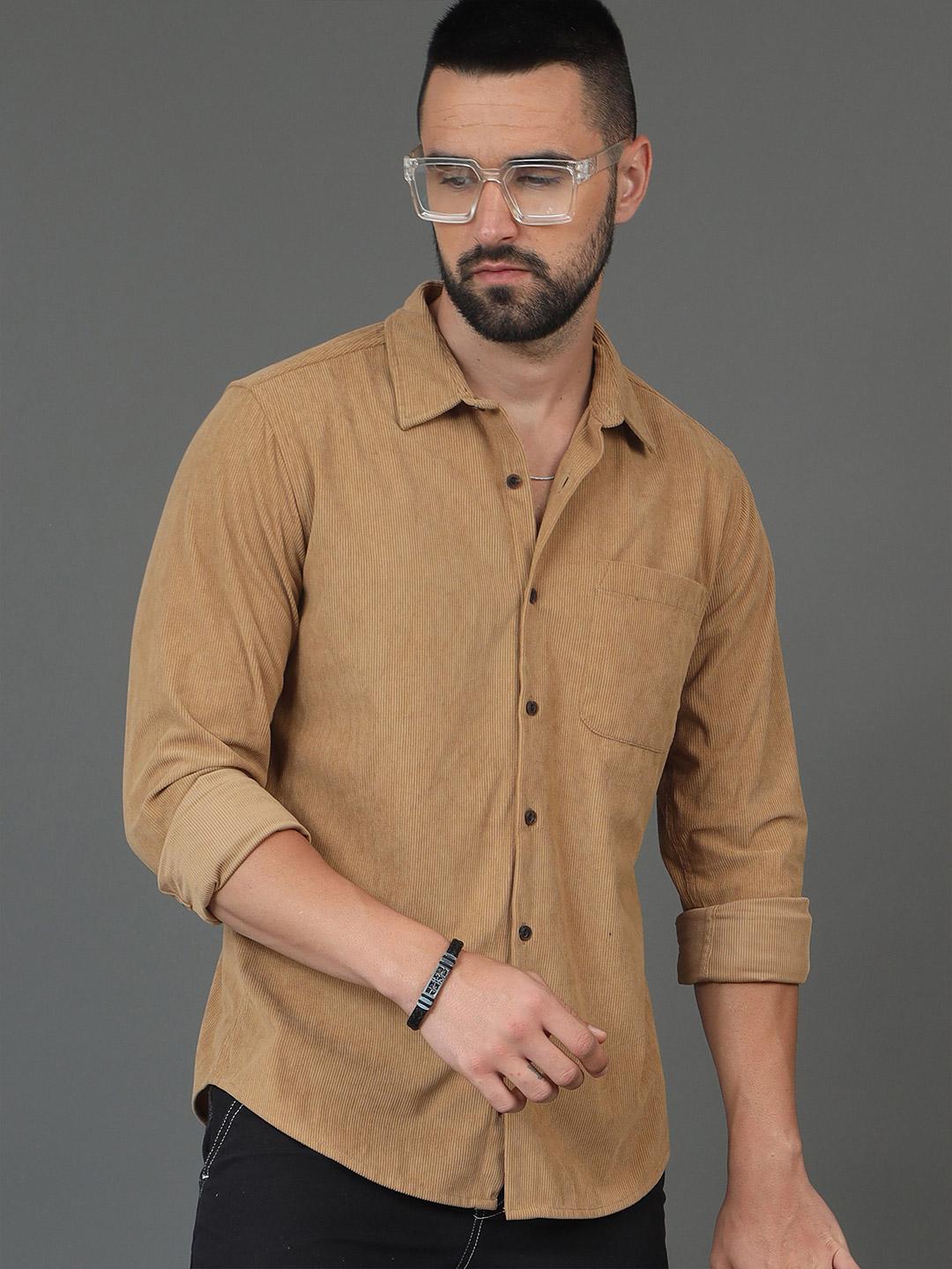 HERE&NOW Slim Fit Long Sleeves Spread Collar Casual Shirt