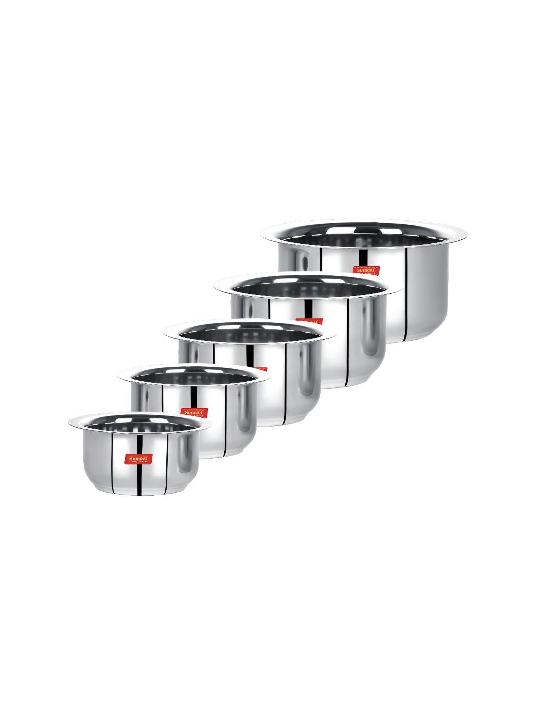 Buy Sumeet Steel 5 Pieces Stainless Steel Induction Base Cookware Set ...