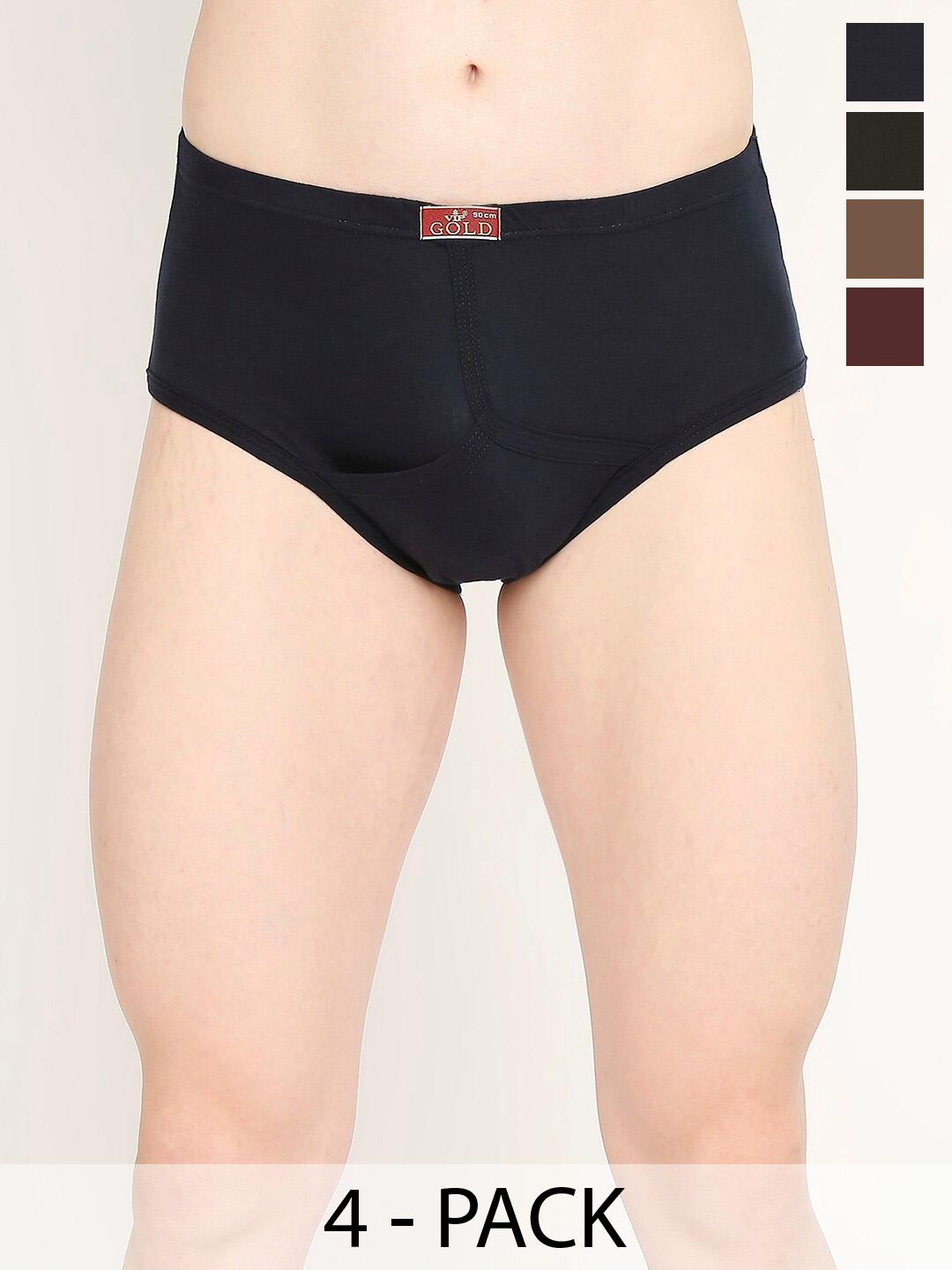 Buy VIP Pack Of 4 Assorted Cotton Briefs VP MI BF GOLDC 10P 80 PO4 -  - Apparel for Men