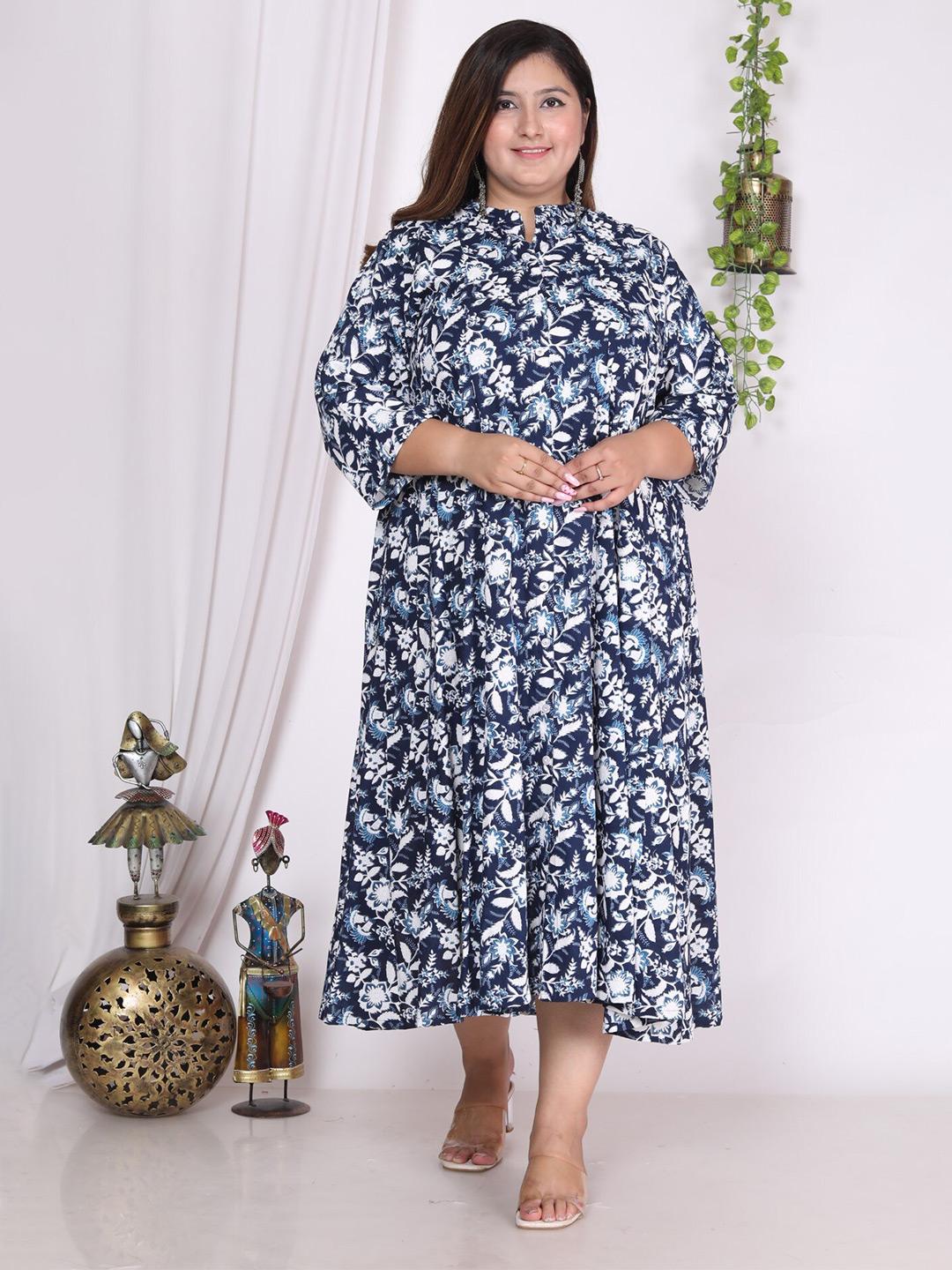 Buy KALINI Floral Printed Maxi Fit & Flare Ethnic Dress -  - Apparel for Women