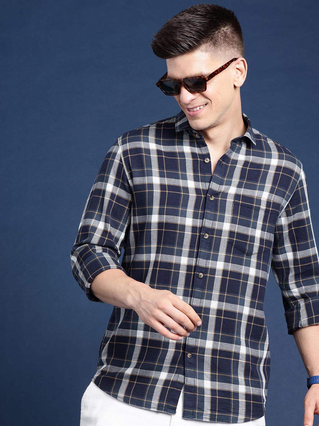 Mast & Harbour Men Standard Checked Cotton Casual Shirt