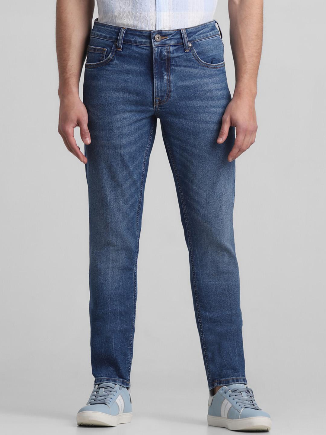 Jack & Jones Men Slim Fit Low-Rise Heavy Fade Stretchable Jeans