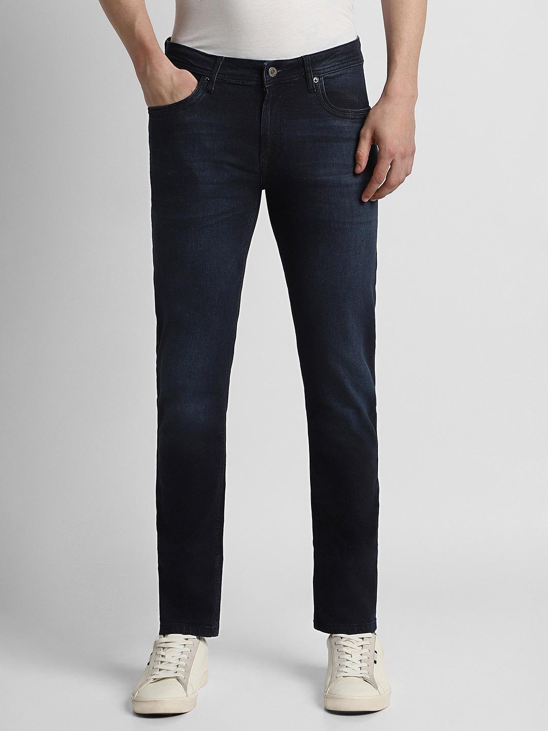 Peter England Casuals Men Slim Tapered Fit Heavy Fade Stretchable Jeans