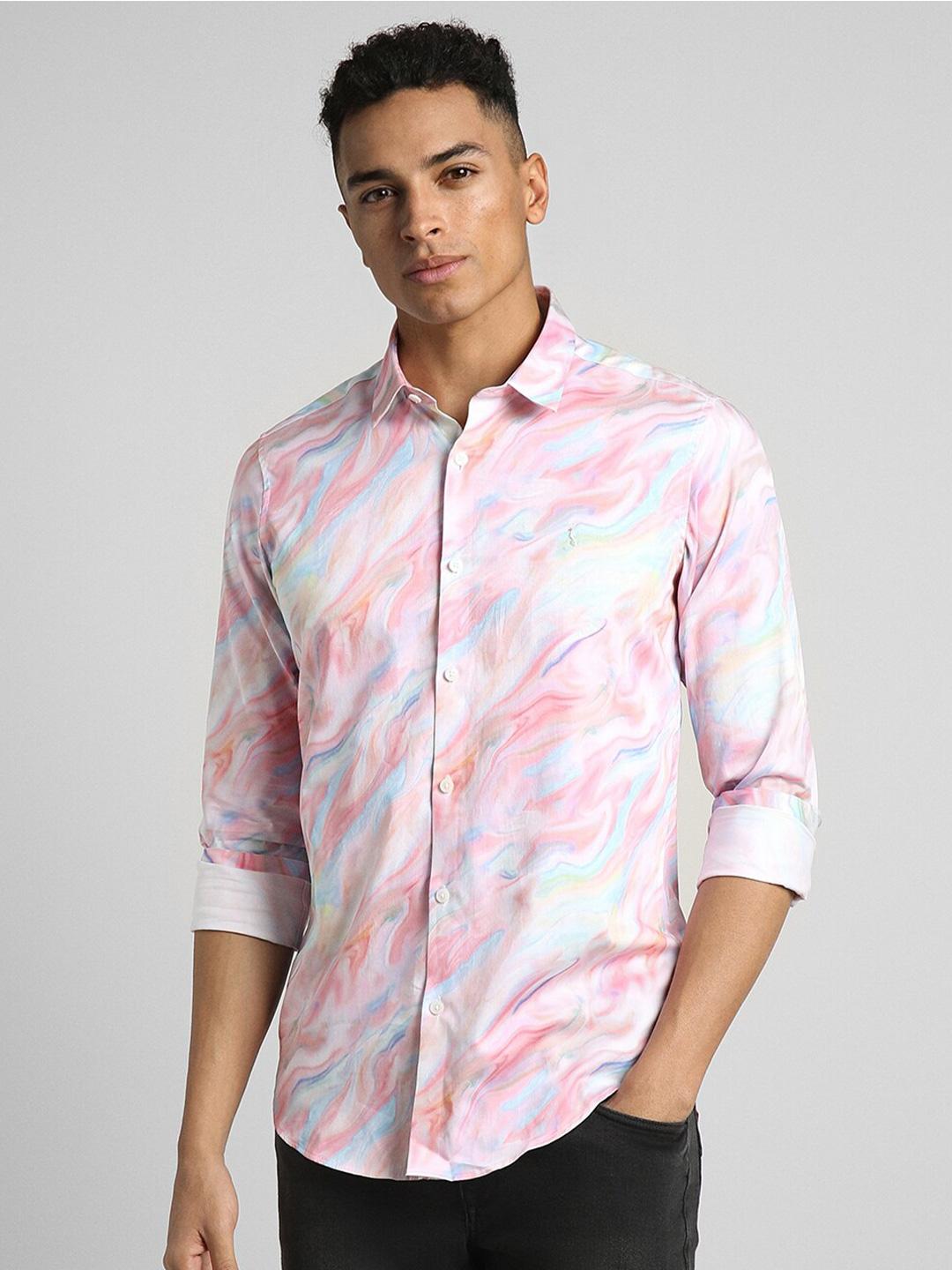 SIMON CARTER LONDON Slim Fit Abstract Printed Opaque Cotton Casual Shirt