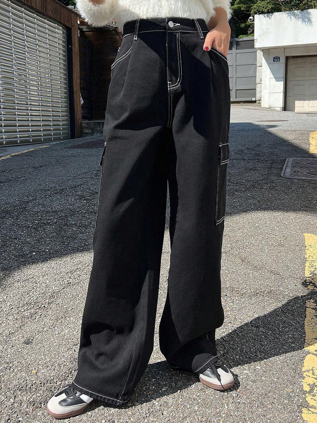 Stylecast X Kotty Black Women Jean Straight Fit High-Rise Clean Look Stretchable Jeans