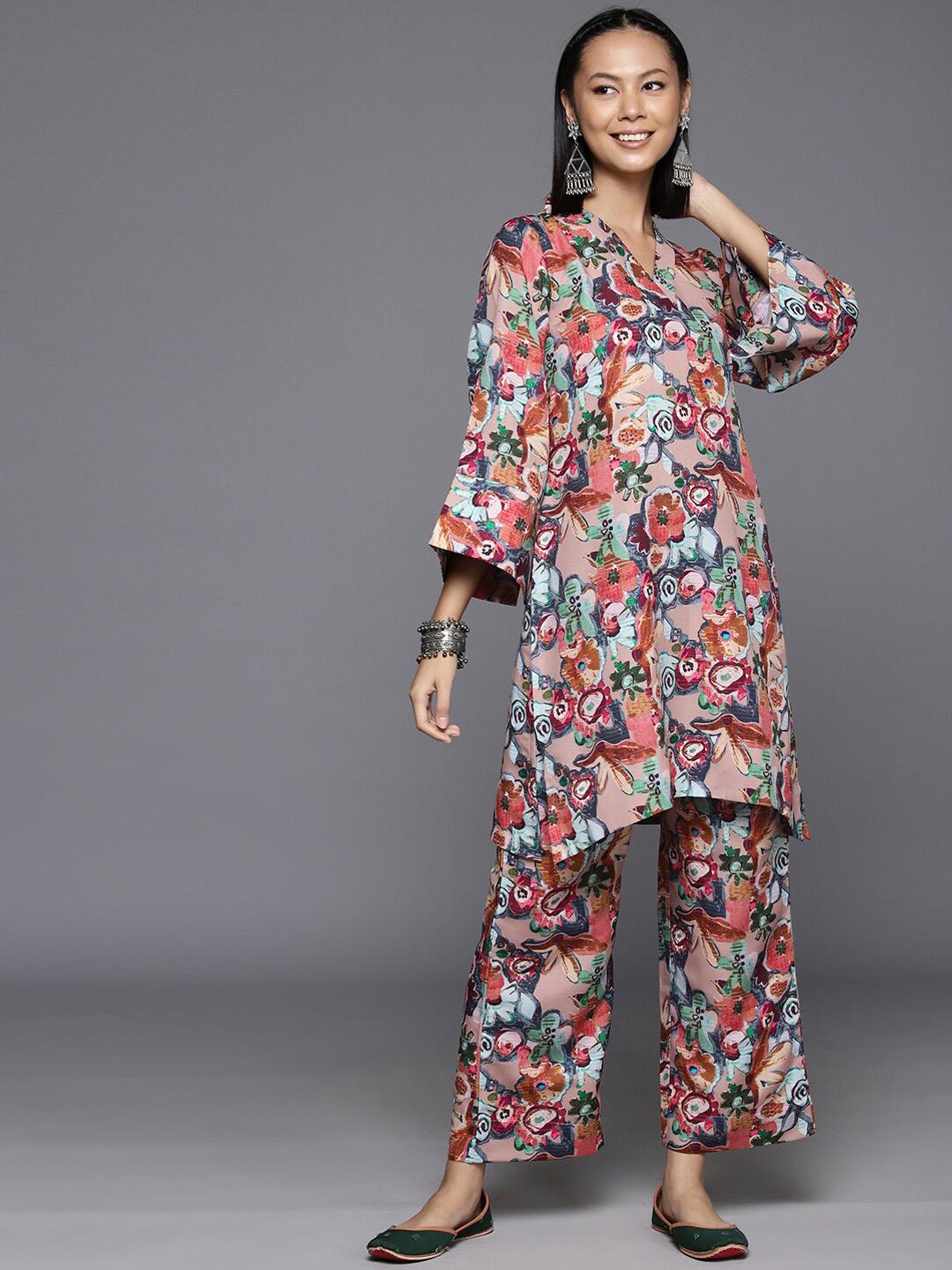Buy Varanga Printed Straight Kurta Set - - Apparel for Women