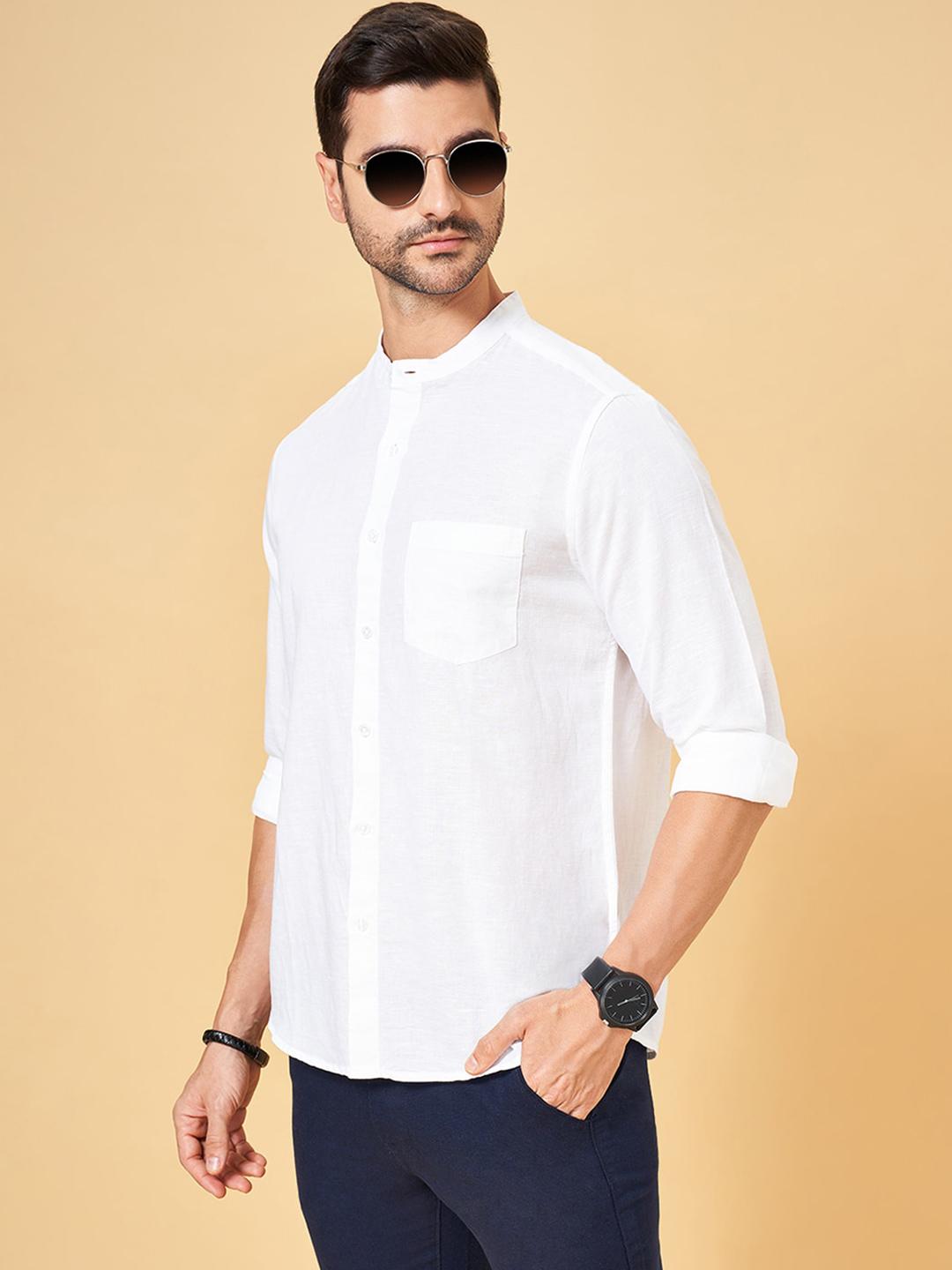 BYFORD by Pantaloons Mandarin Collar Long Sleeves Cotton Casual Shirt