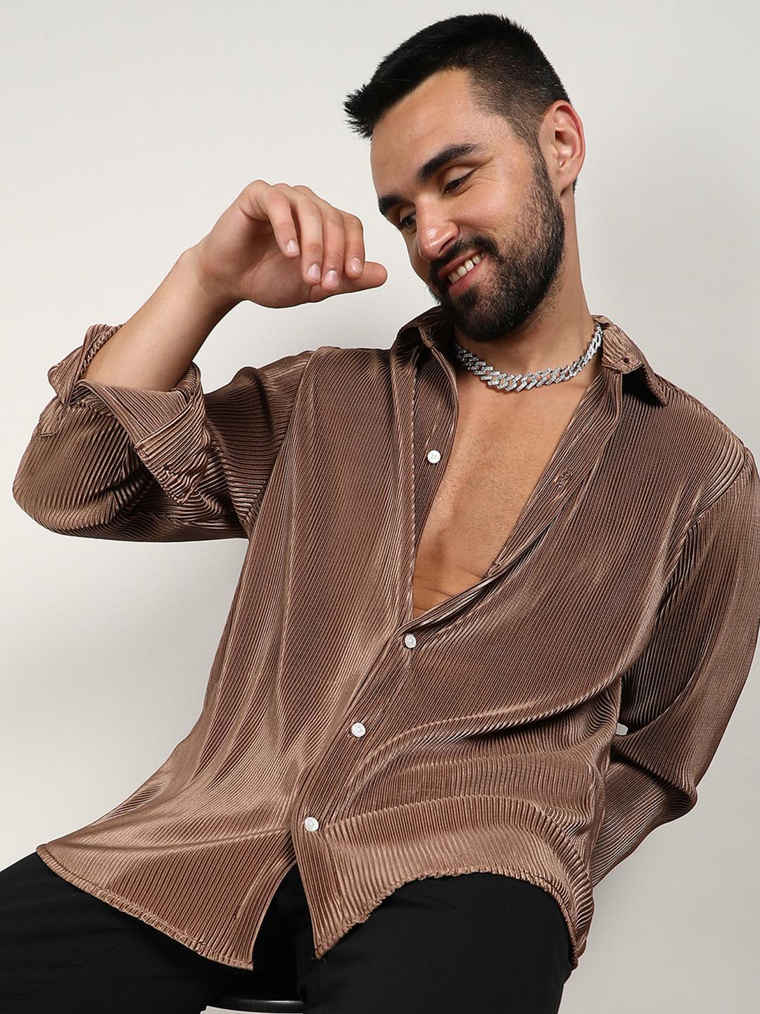 Campus Sutra Pleat-Creased Shirt
