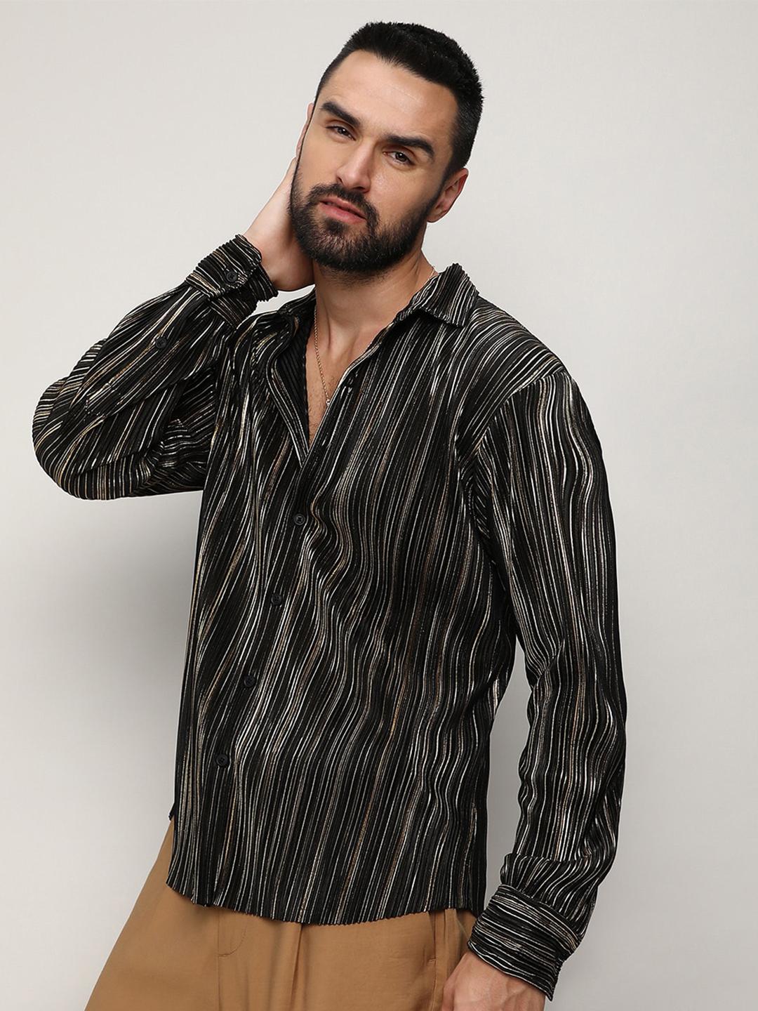 Campus Sutra Men Classic Opaque Striped Casual Shirt