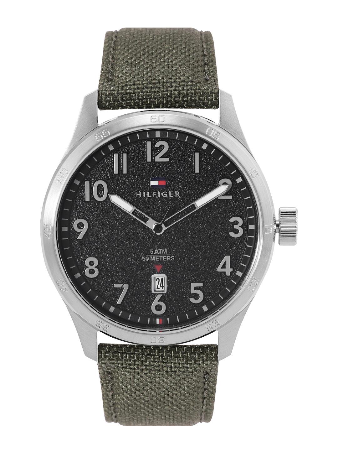 Buy Tommy Hilfiger Men Forrest Leather Strap Analogue Watch TH1710593 - - Accessories for Men