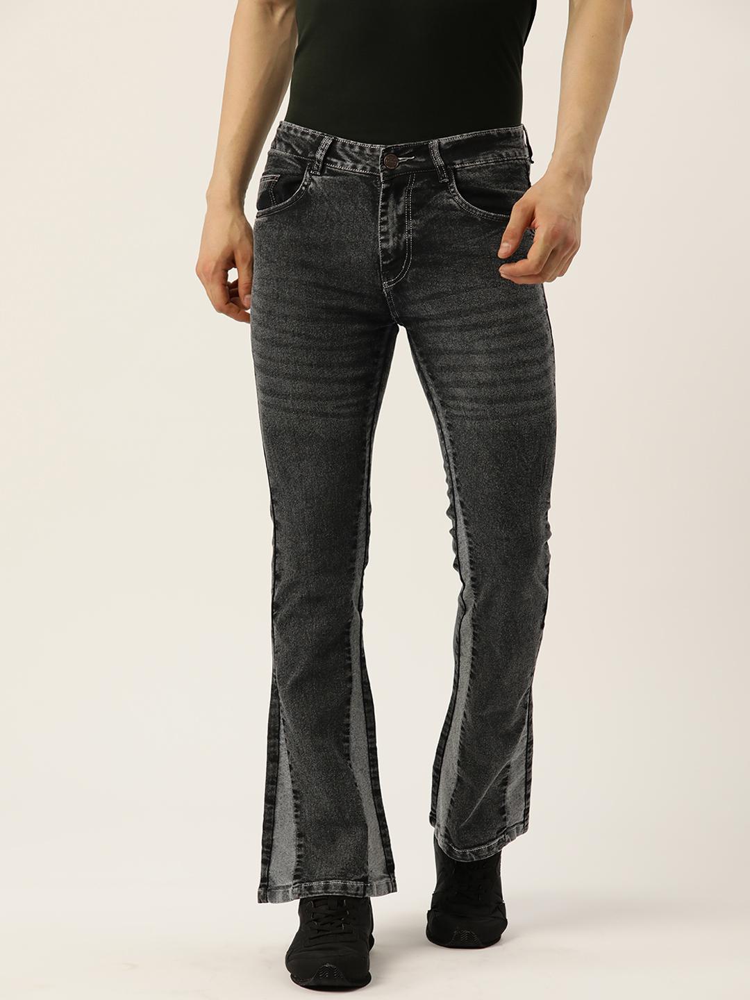 PARIS HAMILTON Men Bootcut Light Fade Colourblocked Stretchable Jeans