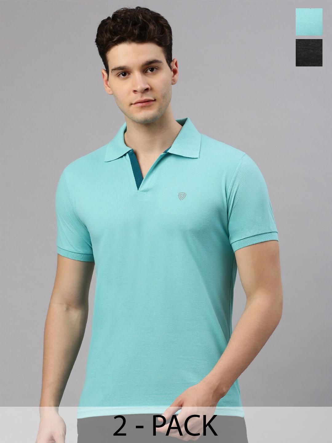 Buy Lux Cozi Pack Of 2 Polo Collar Anti Odour Pure Cotton Lounge T Shirts -  - Apparel for Men