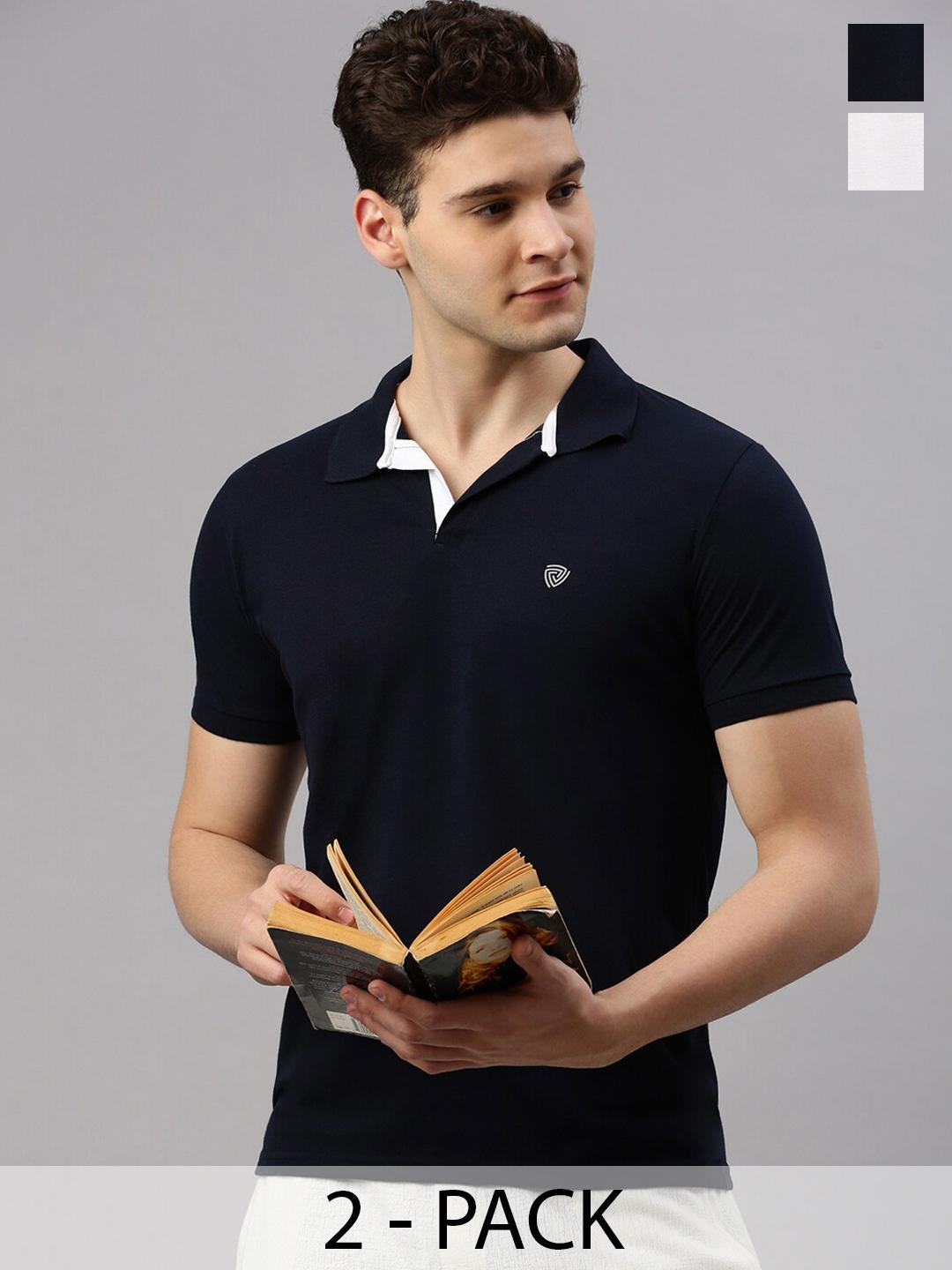 Buy Lux Cozi Pack Of 2 Polo Collar Anti Odour Pure Cotton Lounge T Shirts -  - Apparel for Men