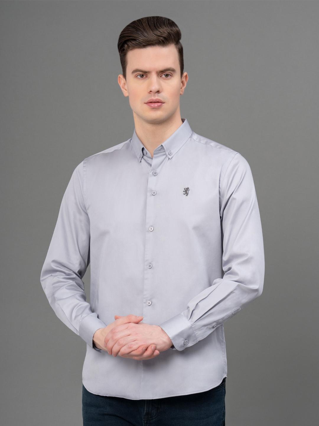 Red Tape Button-Down Collar Opaque Cotton Casual Shirt