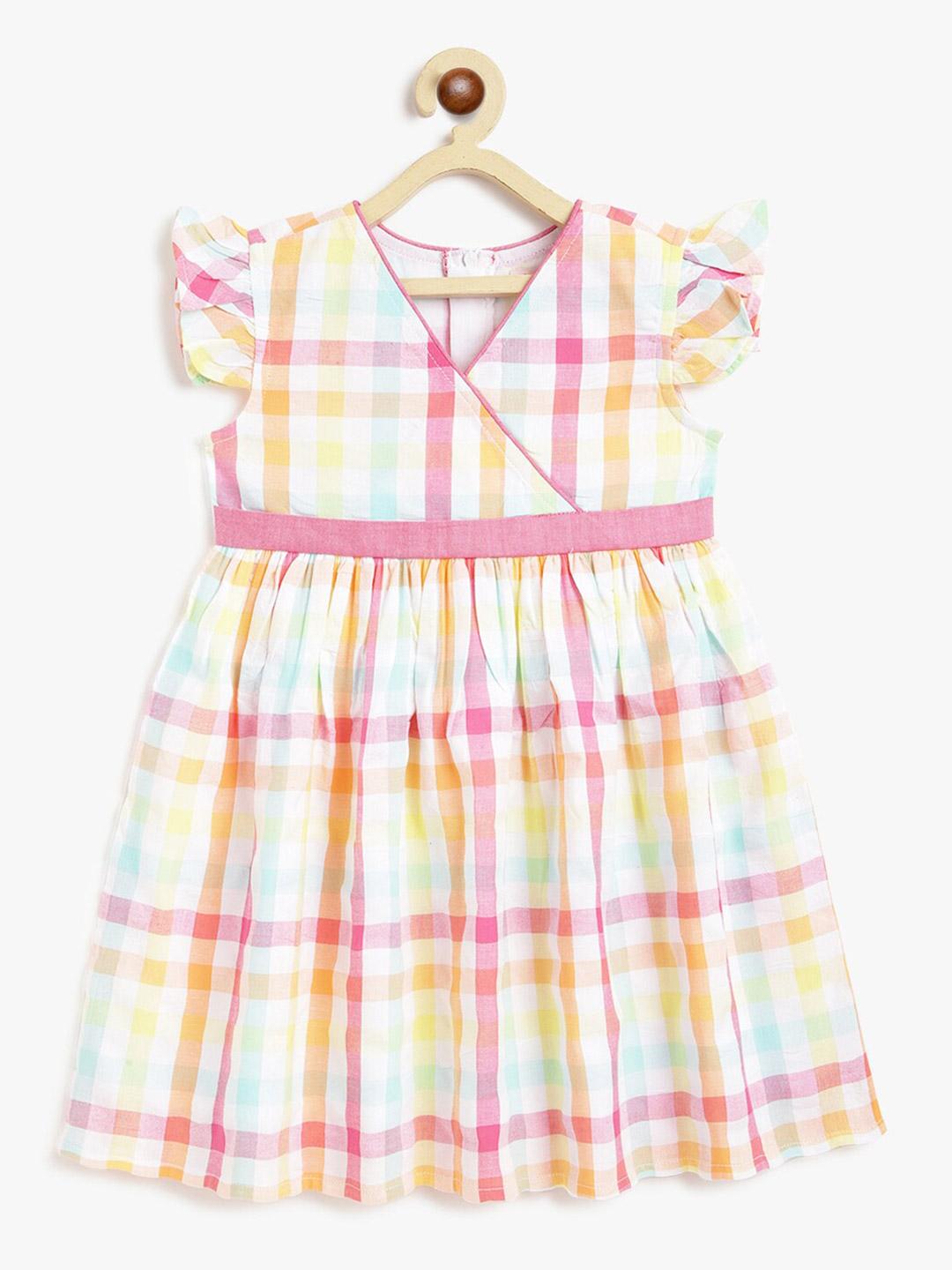 Campana Girls Zoe Cotton Dress with Short Jacket - Floral Print - Yellow & Magenta