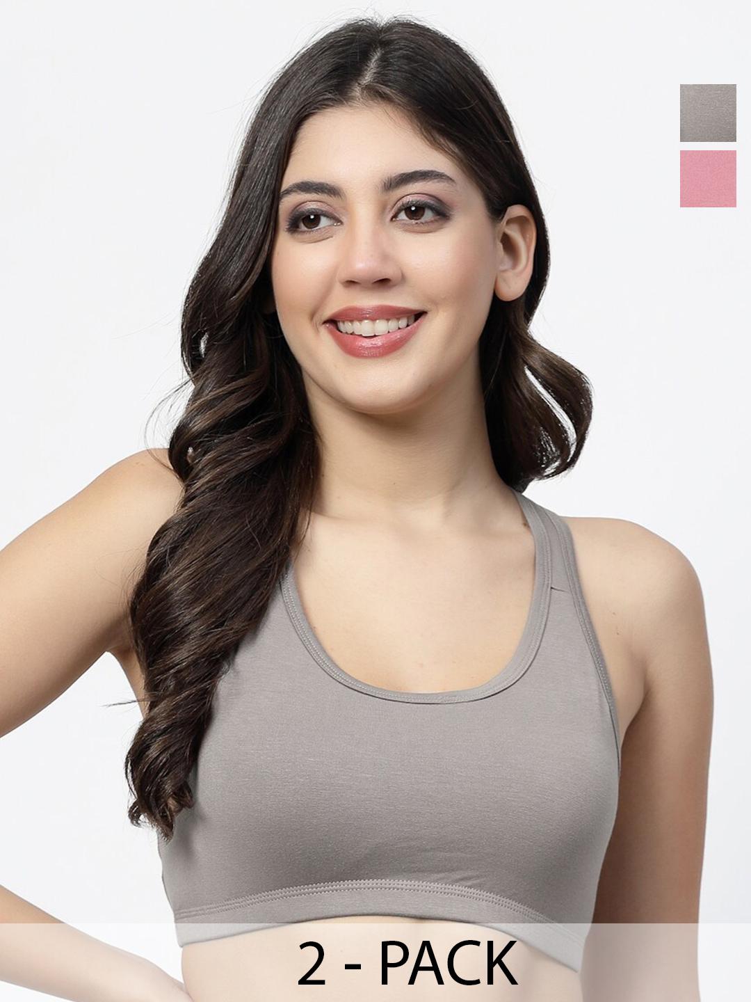 Buy Docare Pack Of 2 Full Coverage Non Padded Workout Bras With All Day Comfort - - Apparel for Women