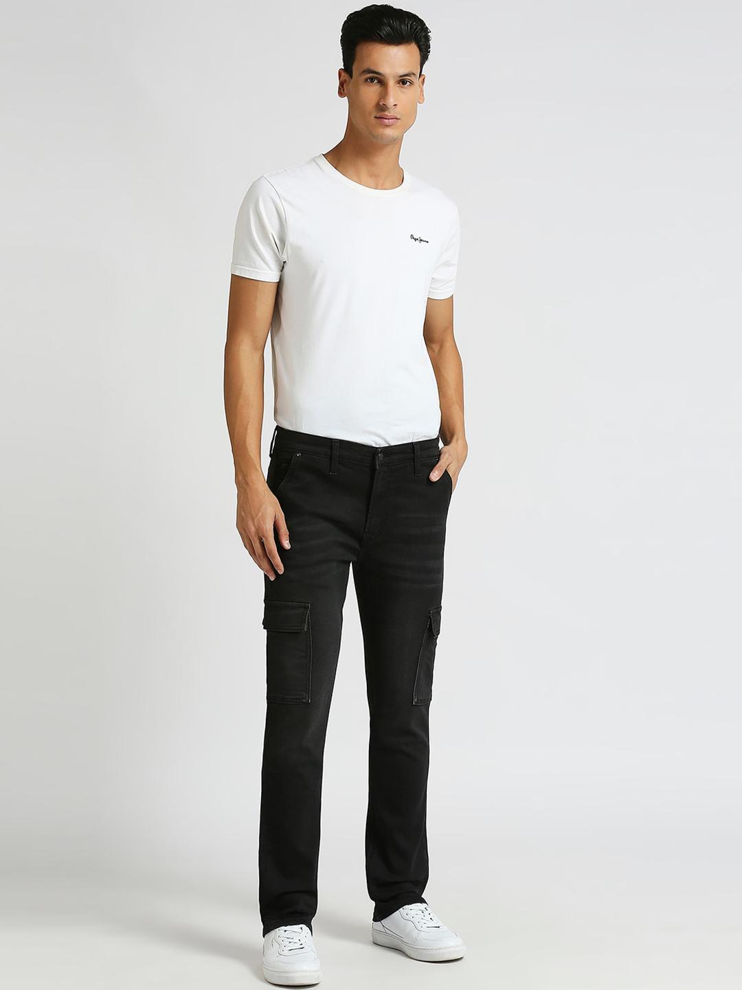 Pepe Jeans Men Straight Fit Clean Look Cargo Styles Stretchable Jeans