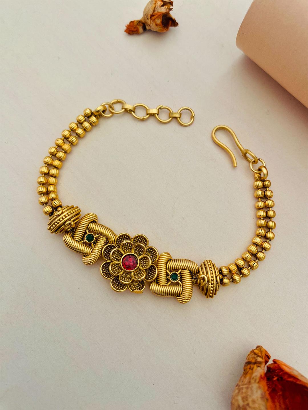 Buy Sangria Gold Plated Stone Studded Armlet - Bracelet for Women ...