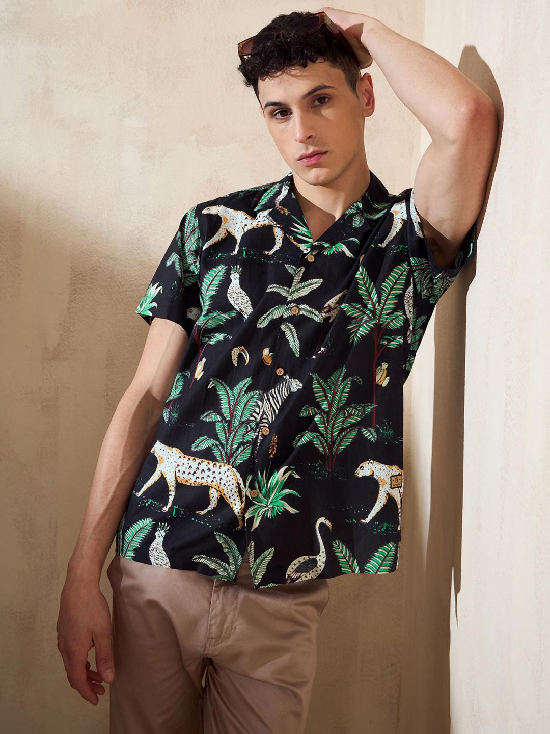 DENNISON Block Printed Oversized Casual Shirt