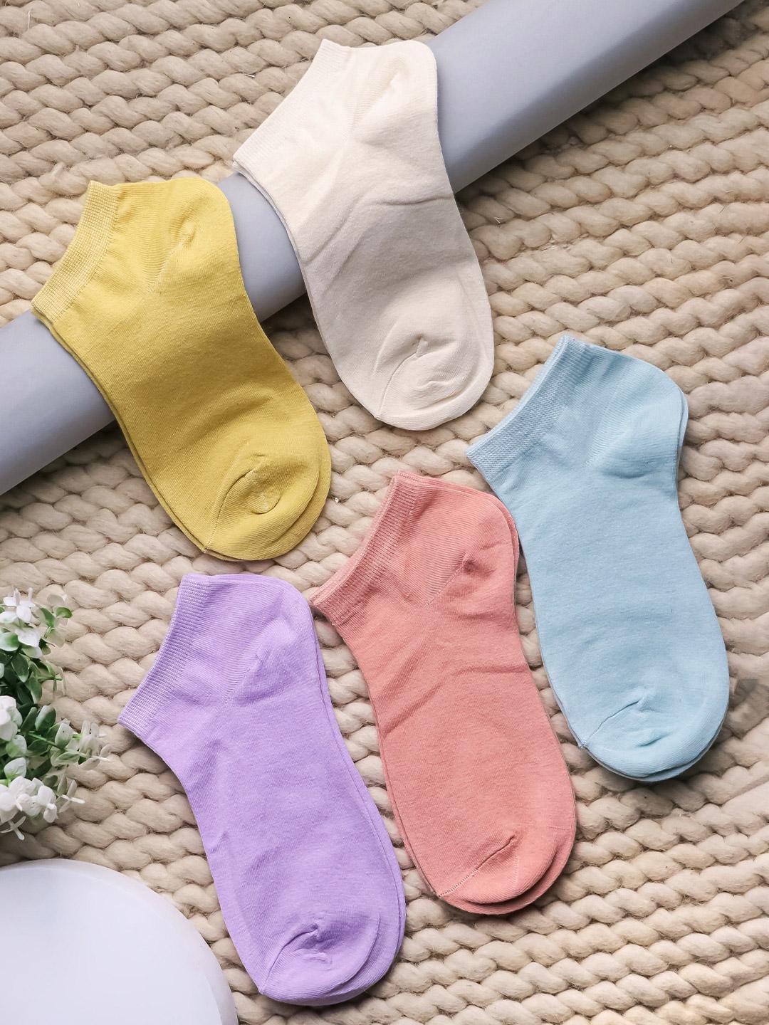 Buy Brauch Women Set Of 5 Assorted Cotton Socks - - Accessories for Women