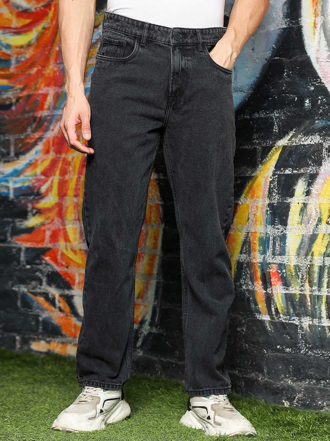 HERE&NOW Men Loose Relaxed Fit Pure Cotton Jeans