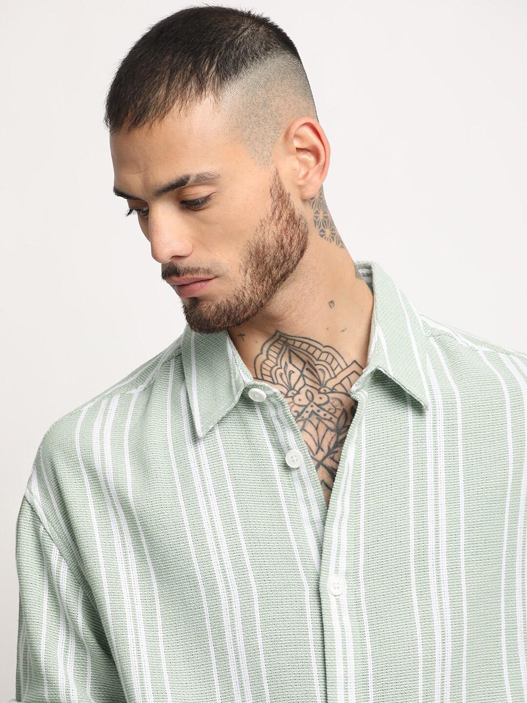 THE BEAR HOUSE Relaxed Opaque Striped Casual Shirt