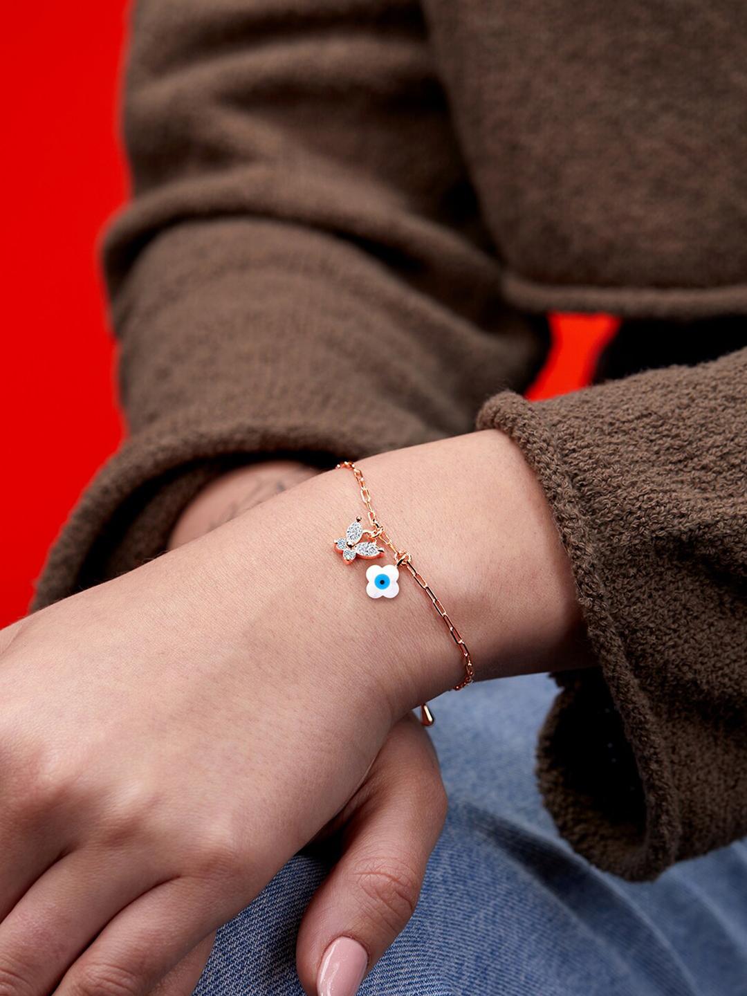 Buy MINUTIAE Rose Gold Plated Crystals Link Bracelet -  - Accessories for Women