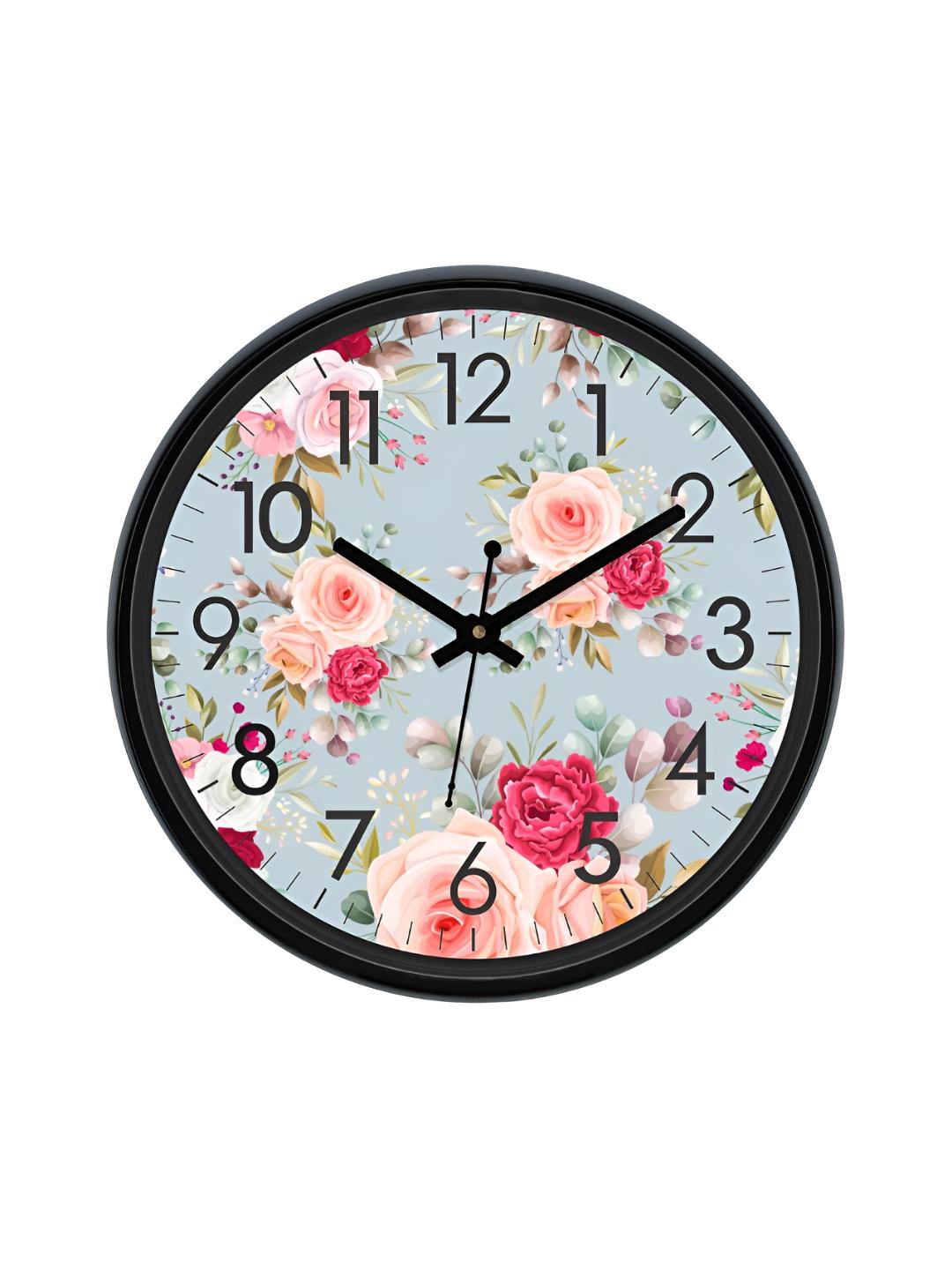 Buy Aura Blue & Pink Textured Round Analogue Wall Clock -  - Home for Unisex