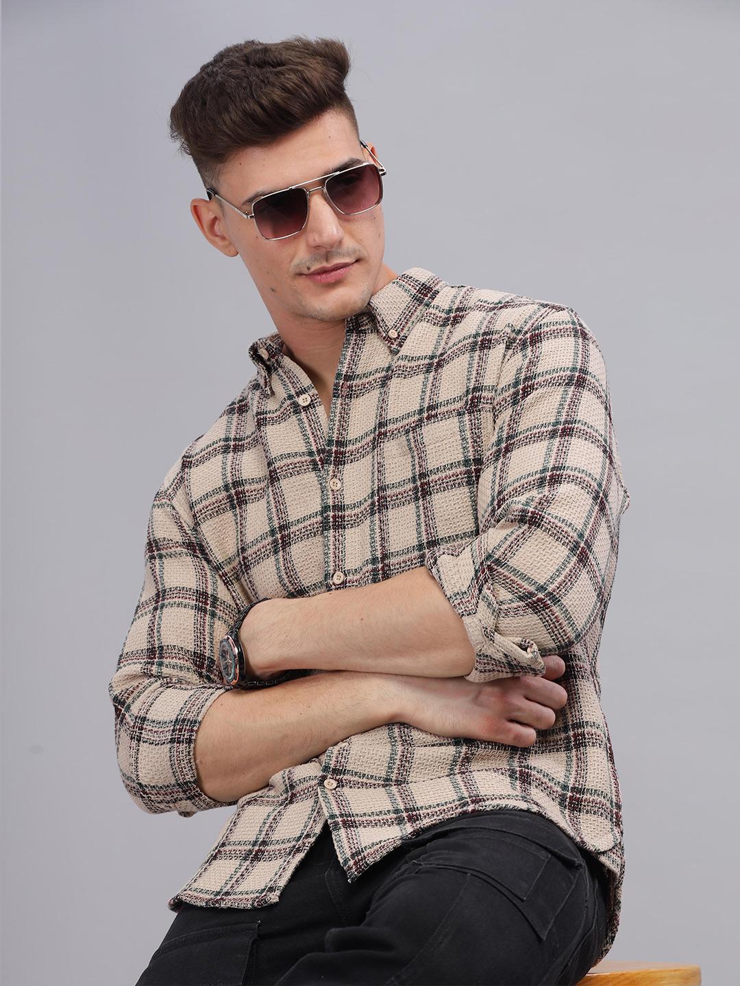 HERE&NOW Tartan Checks Casual Shirt