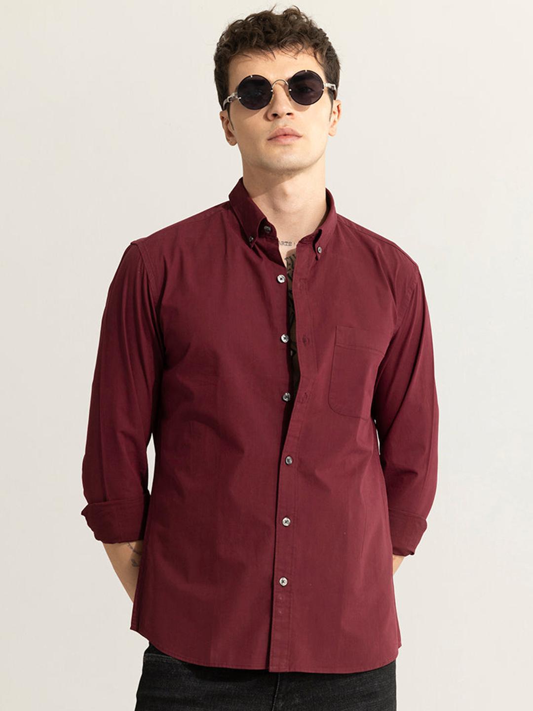 Snitch Button Buy Snitch Button Down Collar Long Sleeves Classic Cotton Slim Fit ...