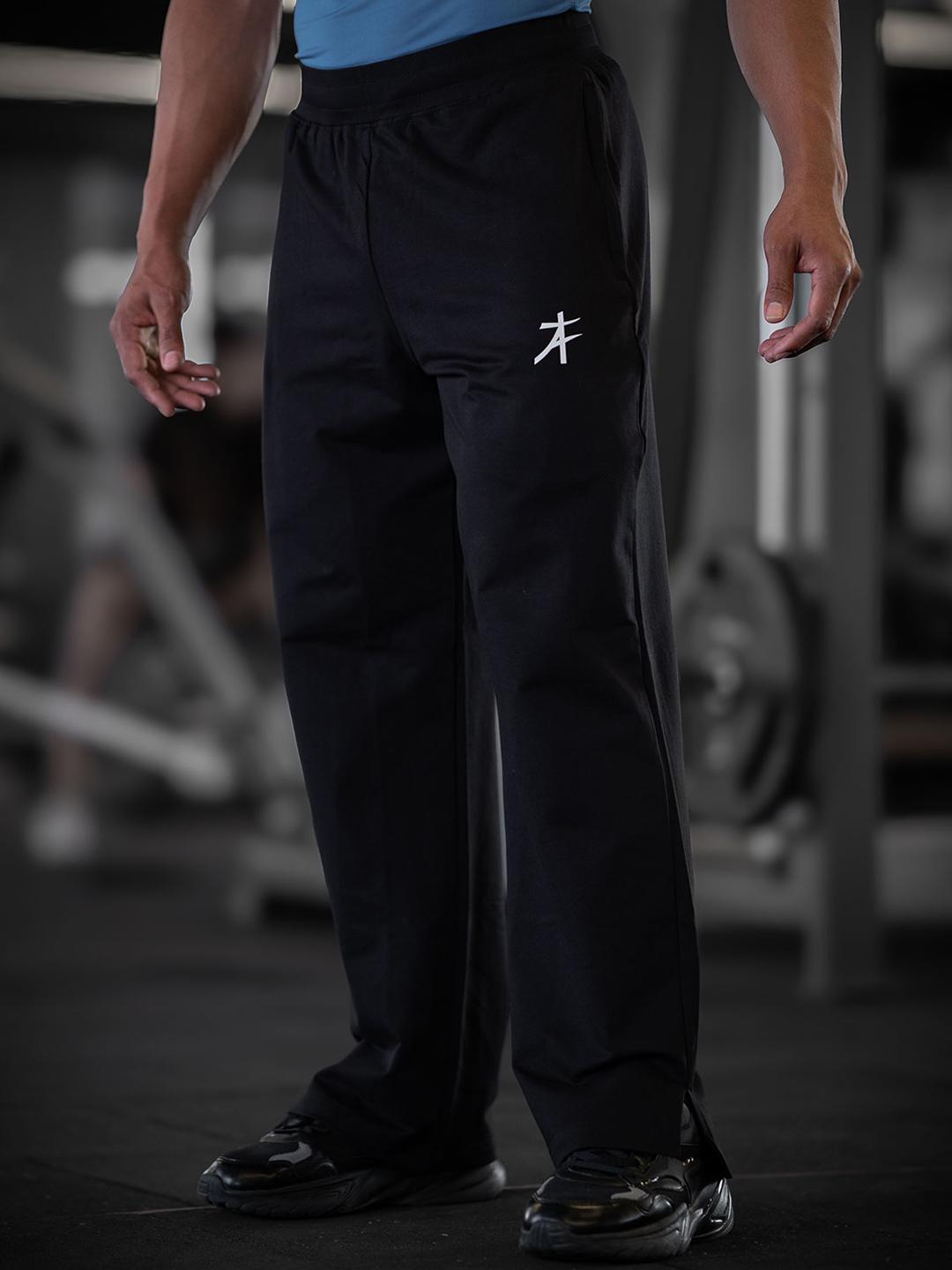 Buy Athflex Men Cotton Lycra Blend Straight Fit Classic Workout Pants ...