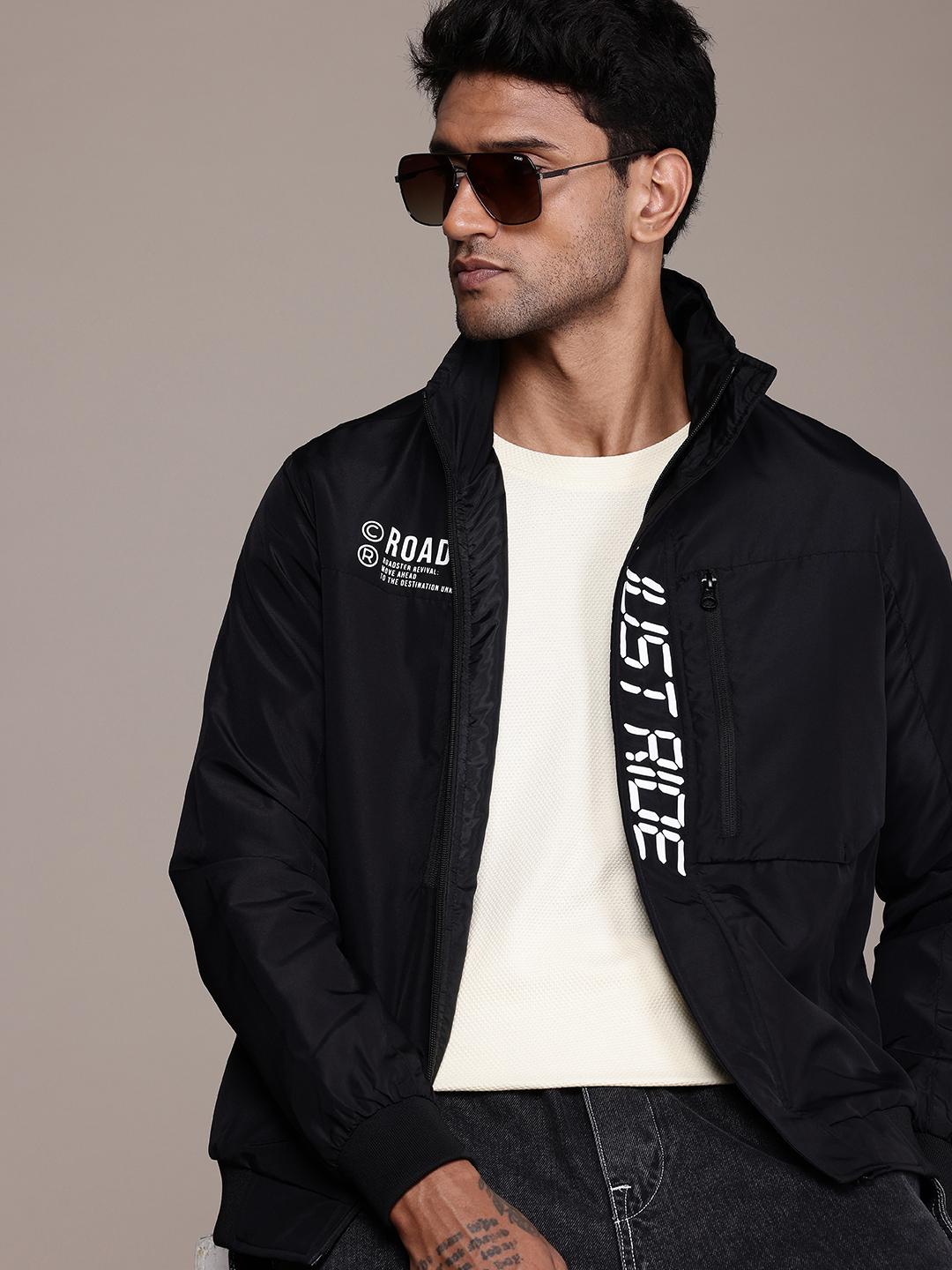 The Roadster Life Co. Minimal Print Detailed Bomber Jacket