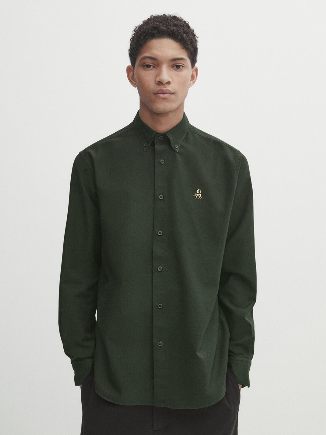 MISCHIEF MONKEY Classic Tailored Fit Button-Down Collar Casual Shirt