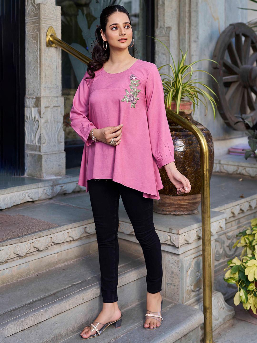 Heavy Rayon With Handwork Sky Tunic main image 0