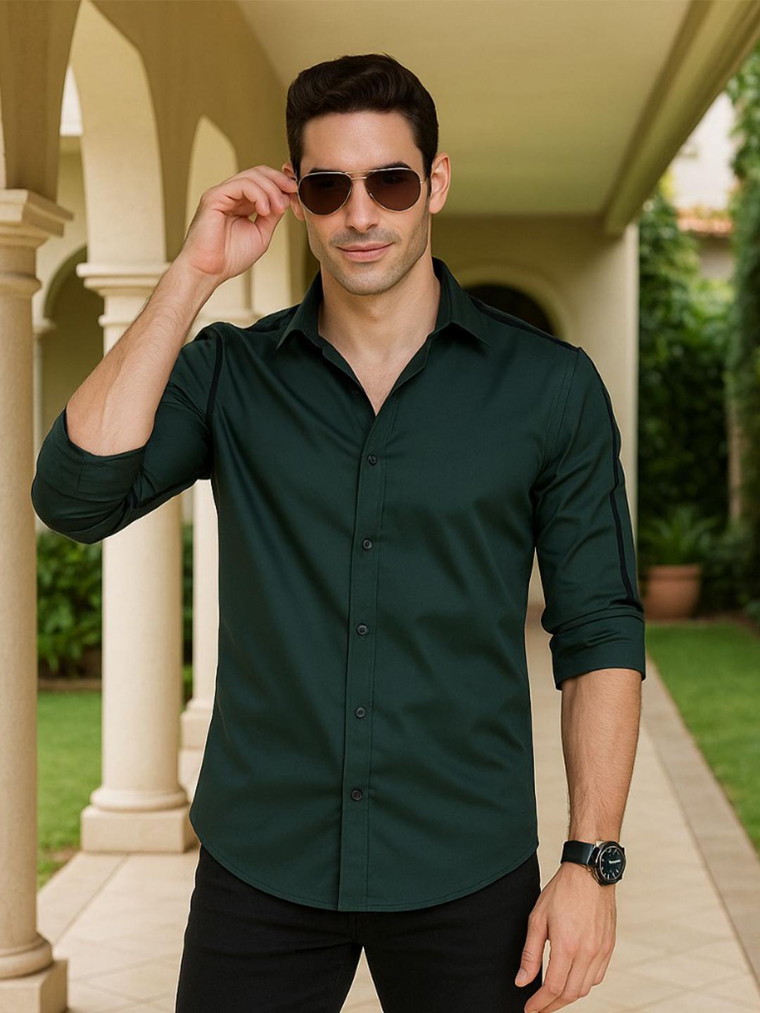 ALMATY Comfort Slim Fit Cotton Casual  Shirt