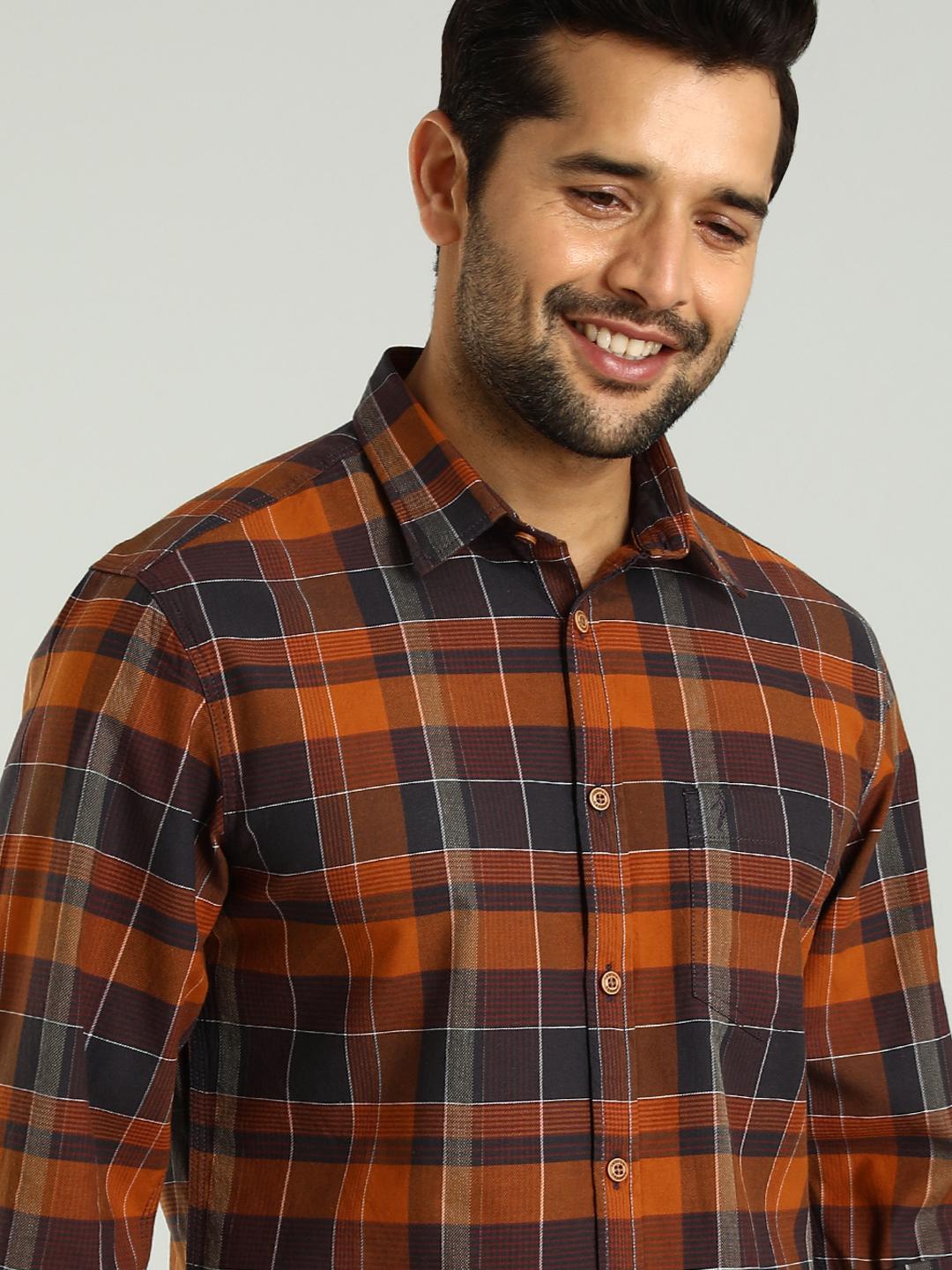 Indian Terrain Tartan Checks Cotton Casual Skinny Fit Shirt