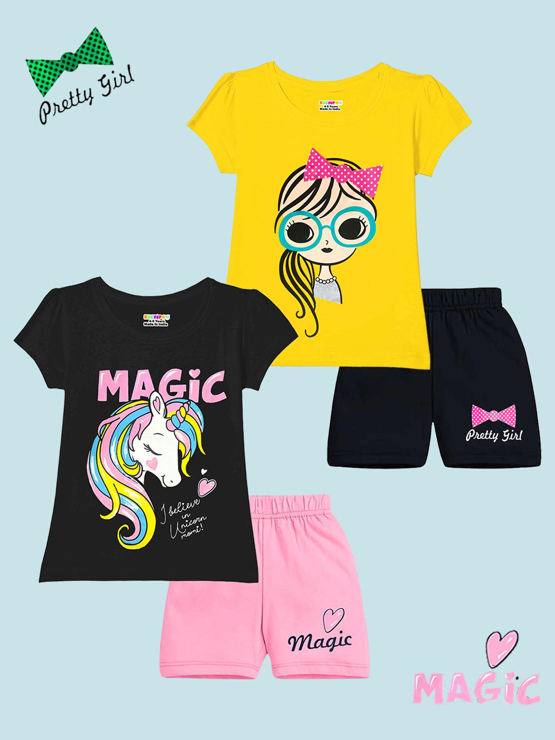 Buy KUCHIPOO Pack Of 2 Girls Graphic Printed Clothing Set -  - Apparel for Girls